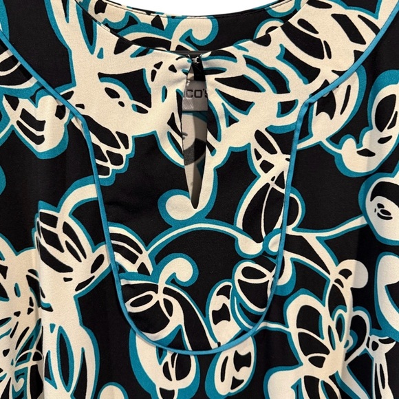 Chico's Black, White, and Teal Swirl Dress - Picture 4 of 6